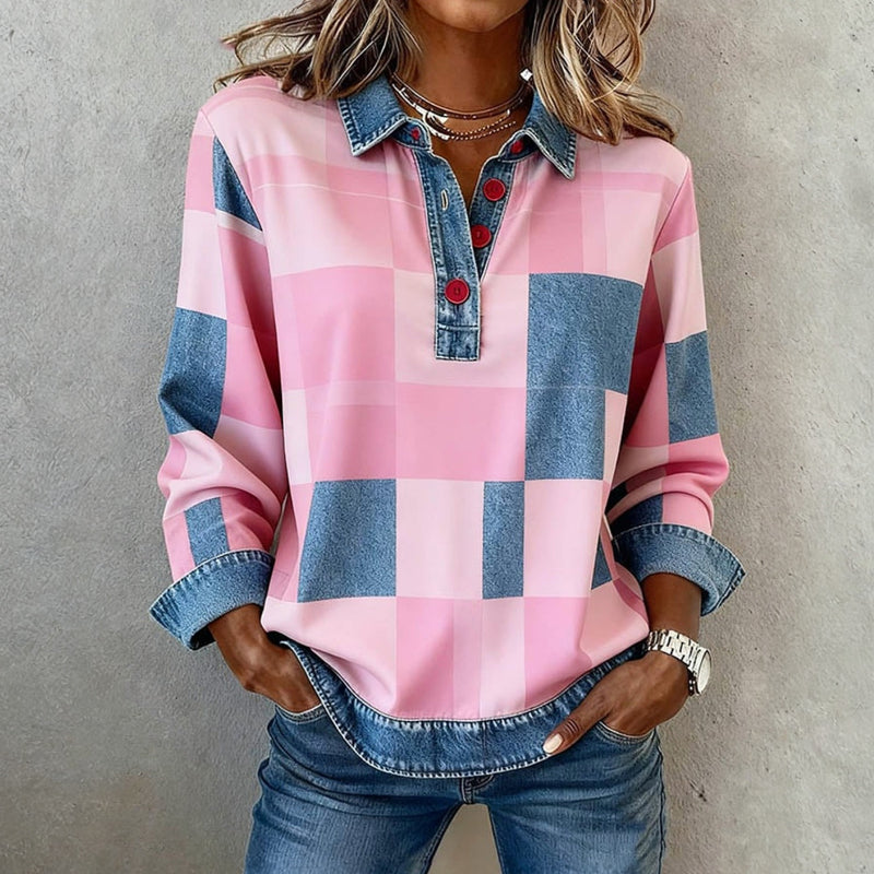 Liorael - Soft Touch Long Sleeve Checked Shirt