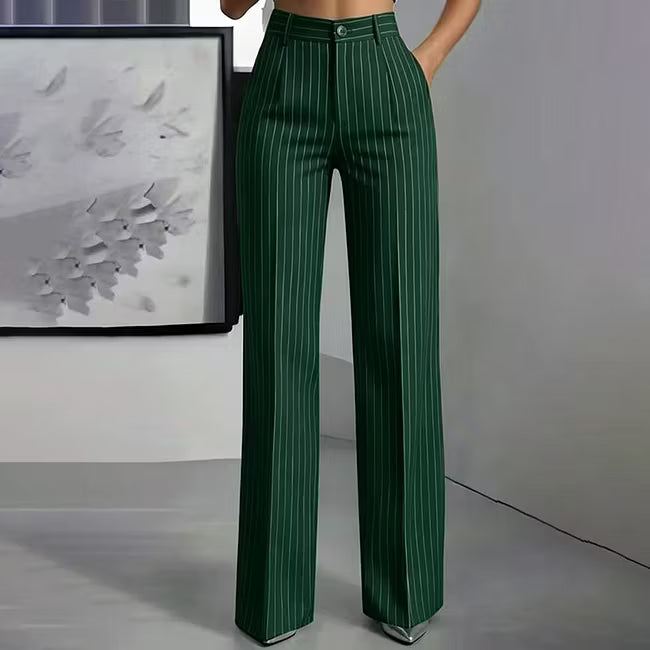 Blyss - Elegant Pinstripe Wide Leg Trousers