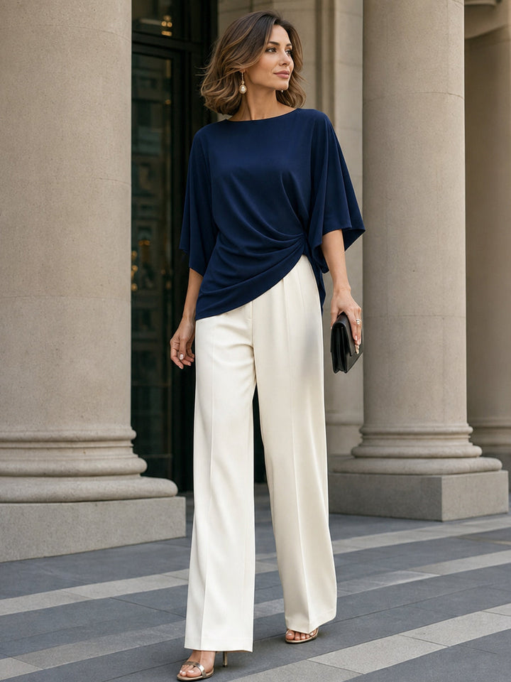 Liesa - Refined Cape-Sleeve Two-Piece Set