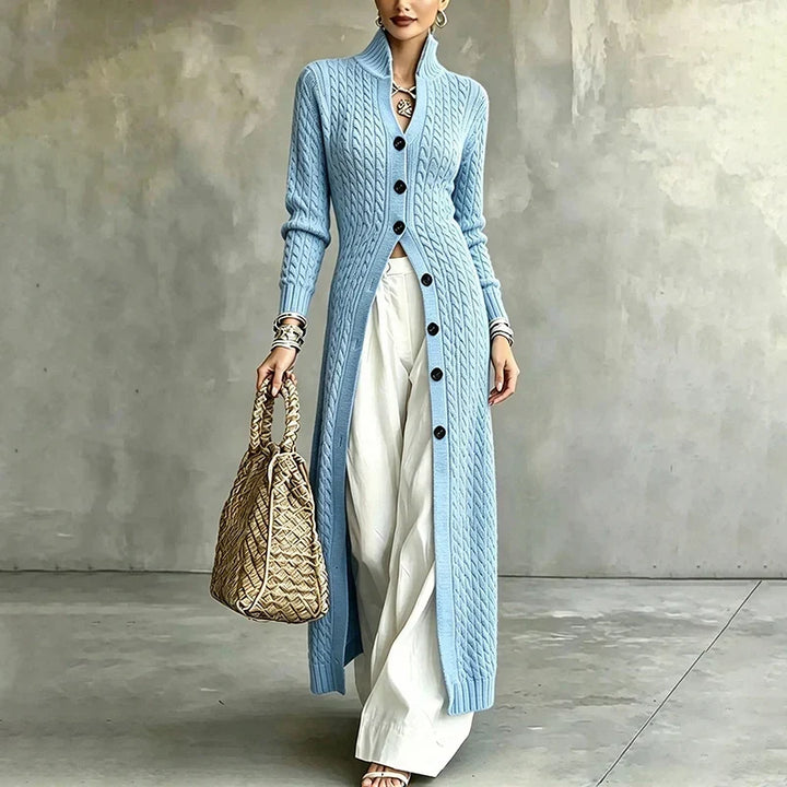 Queenie - Cable-Knit Long Cardigan