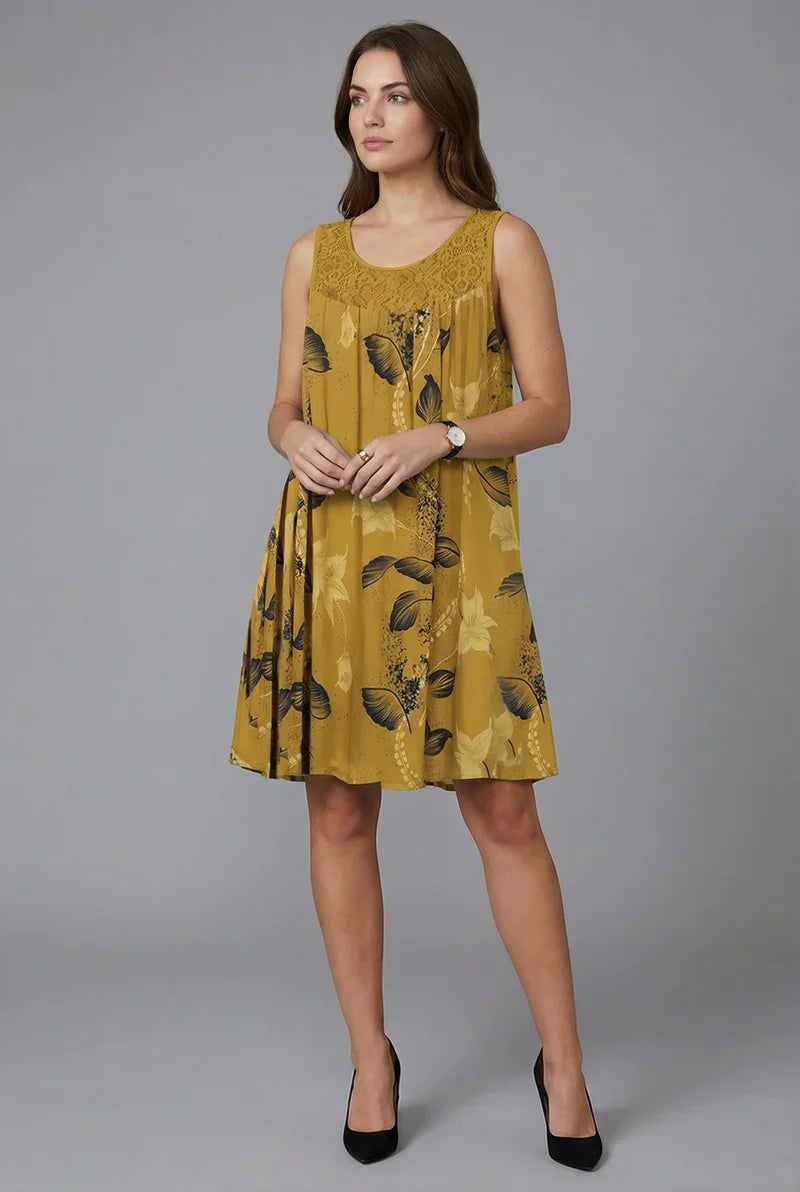 Ariadne - Elegant Floral Print Shift Dress