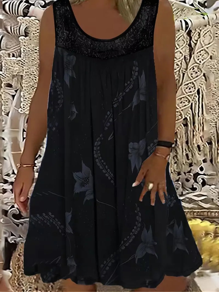 Ariadne - Elegant Floral Print Shift Dress