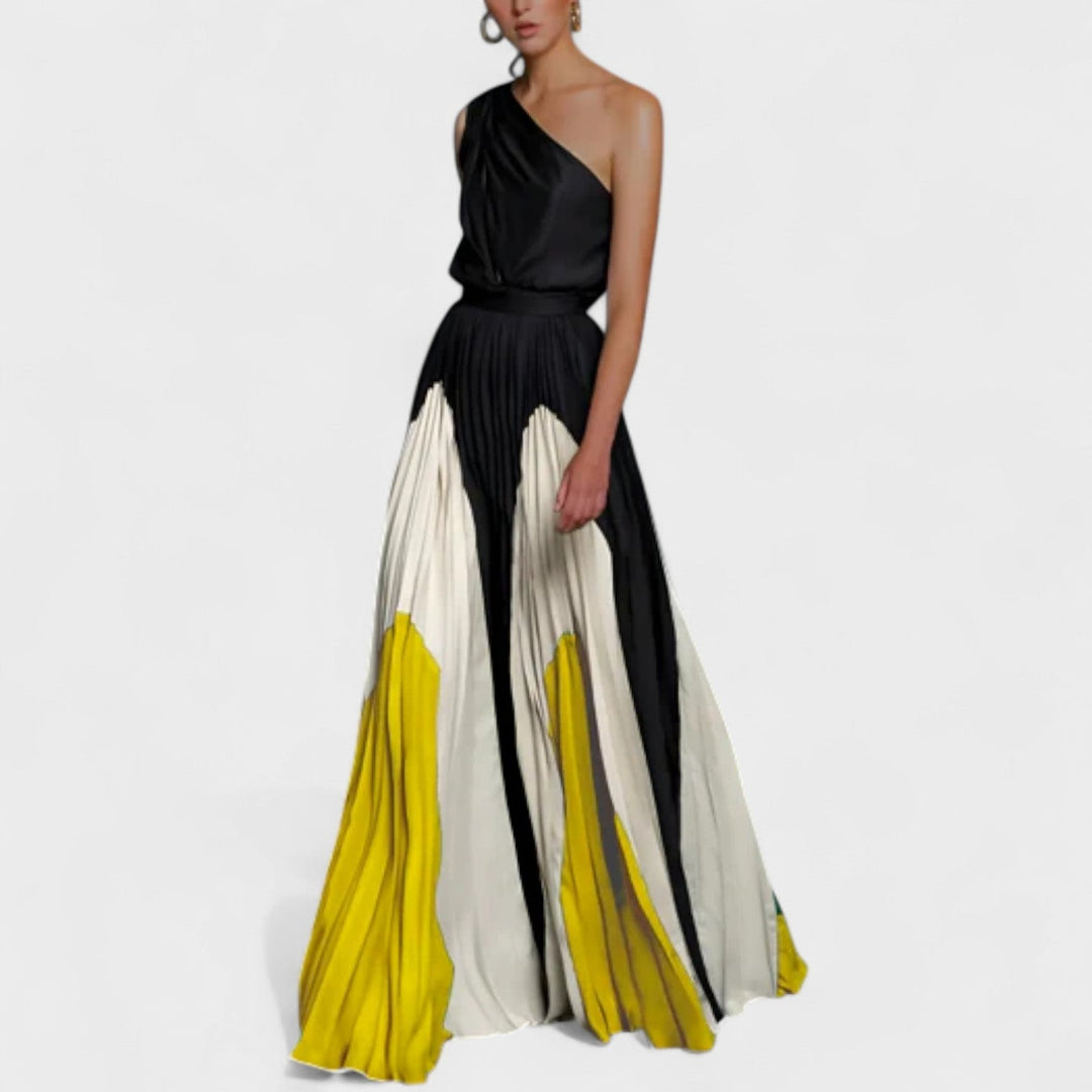 Elysia - Elegant One-Shoulder Pleated Gown