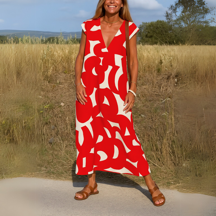 Tallisia - Soft-Touch V-Neck Midi Dress
