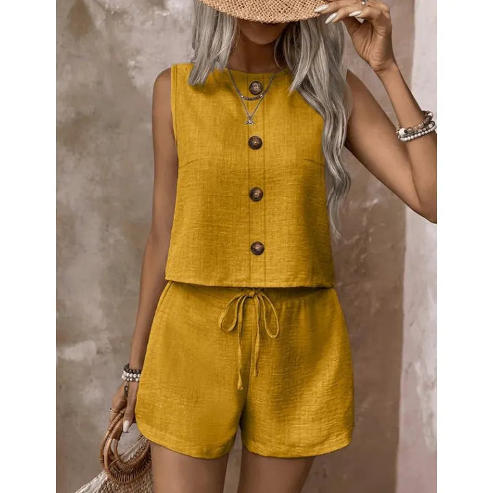 Abilene - Textured Tank & Shorts Set