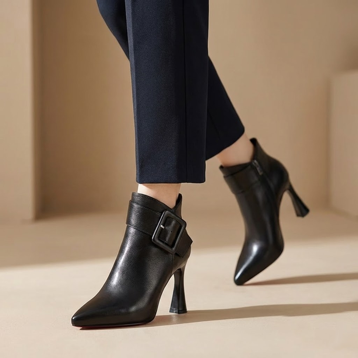 Erina - Sculpted Heeled Ankle Boots