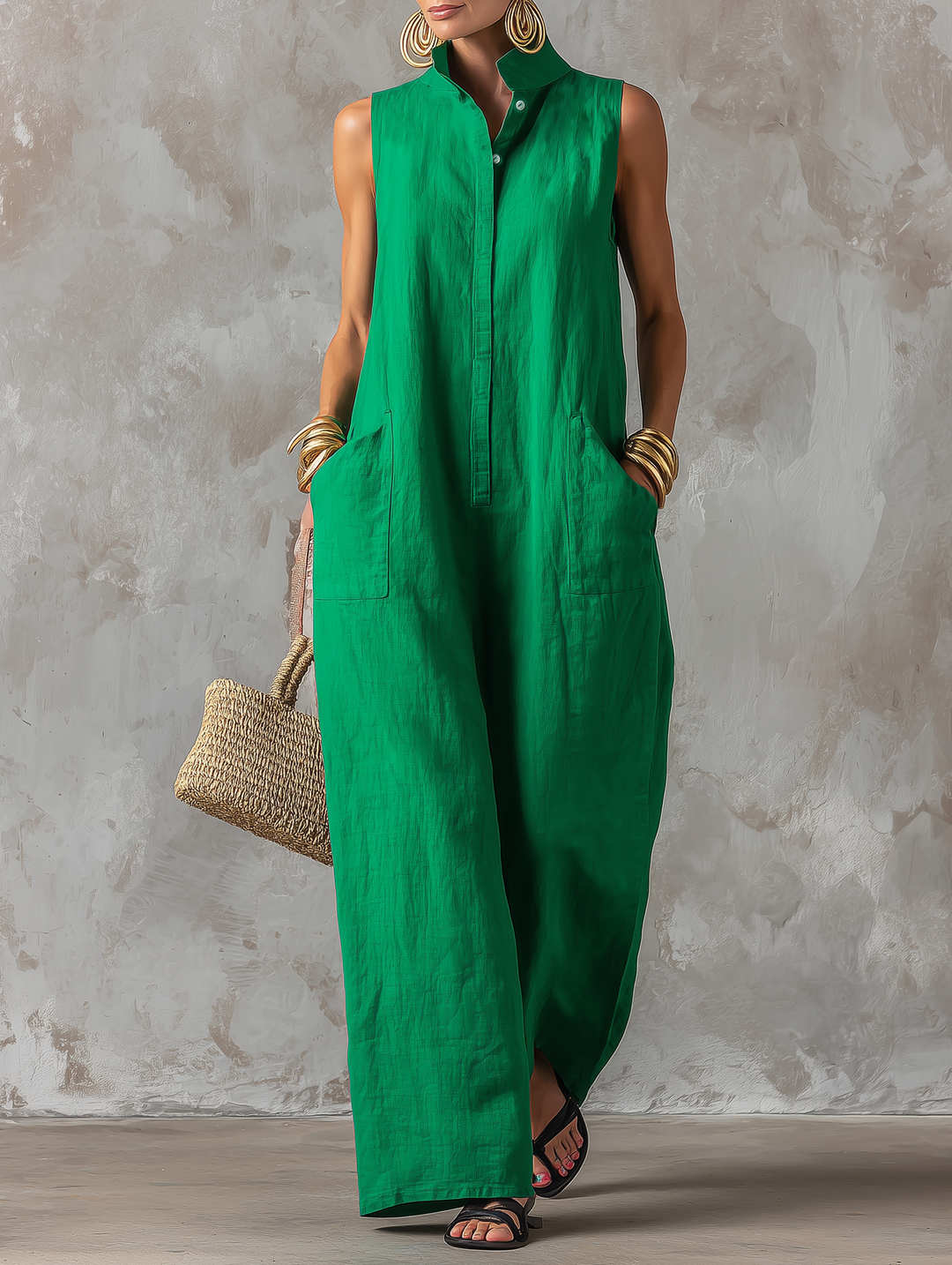 Ondine - Airy Sleeveless Jumpsuit