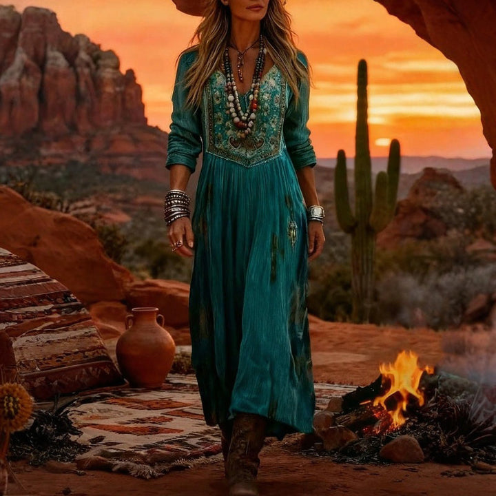 Lymira - Soft-Touch Floral Midi Dress