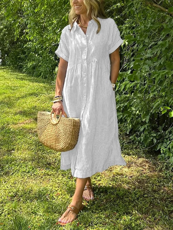 Lumae - Soft-Touch Maxi Shirt Dress