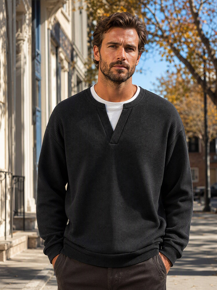 Oswald - Textured Waffle Long Sleeve Tee