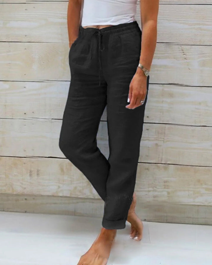 Lorinne - Stretch Linen Trousers