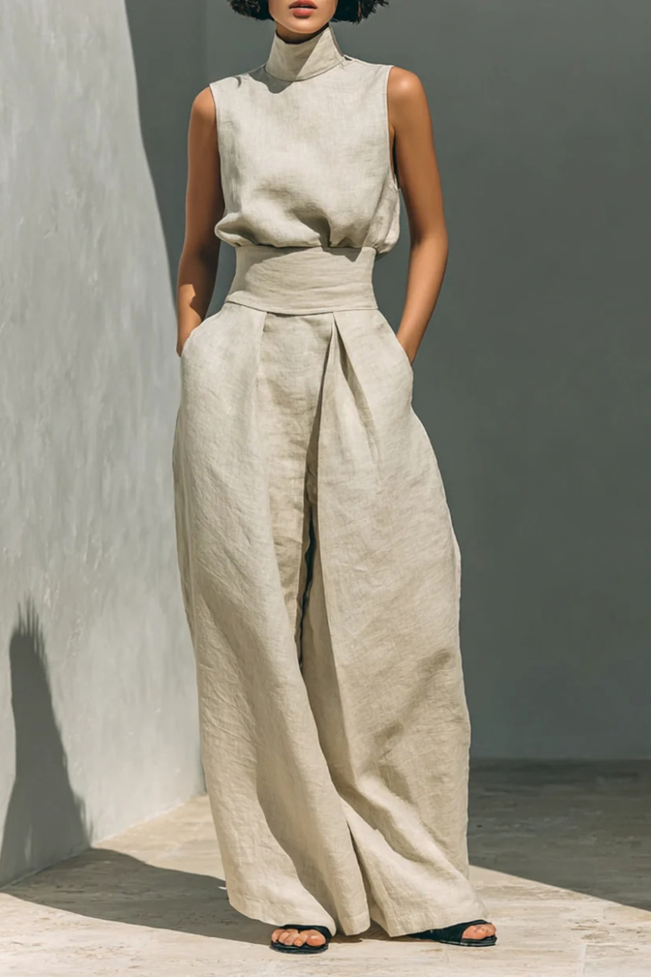 Nerina- Sleeveless Wide-Leg Jumpsuit