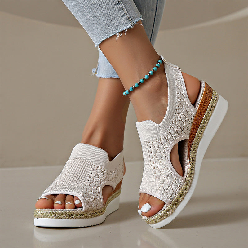 Orianne - Breathable Peep-Toe Wedge Sandals