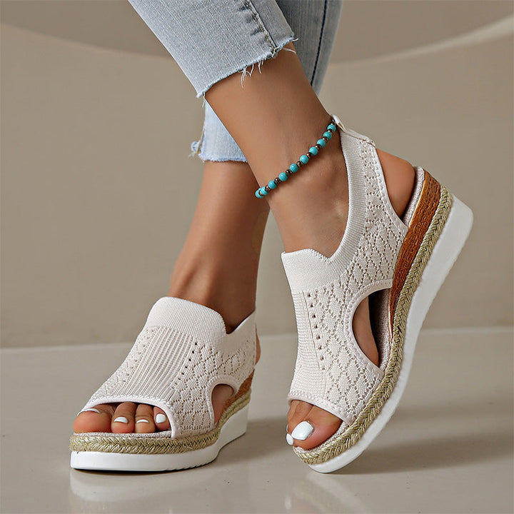 Orianne - Breathable Peep-Toe Wedge Sandals