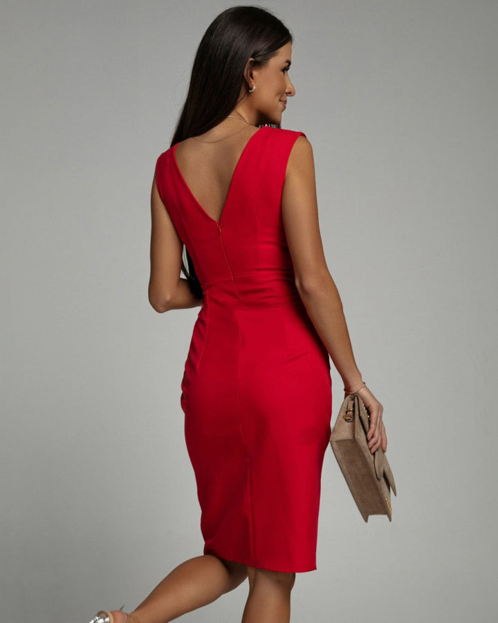 Kaela - Sculpting Draped Midi Dress