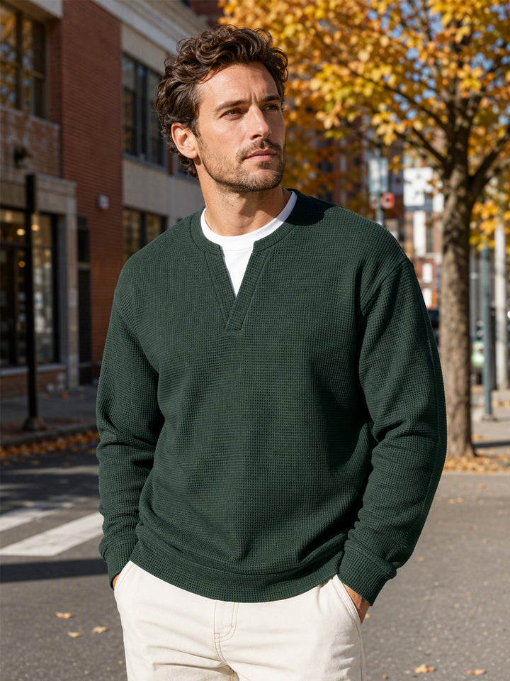 Oswald - Textured Waffle Long Sleeve Tee