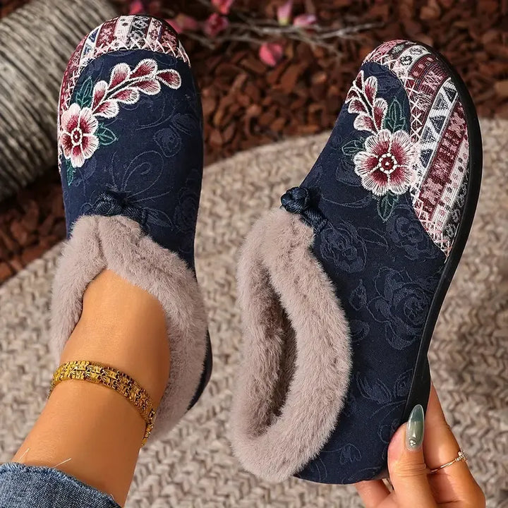 Isola - Floral Plush Lined Slip On Shoes