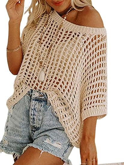 Hallie - Airy Openwork Knit Top