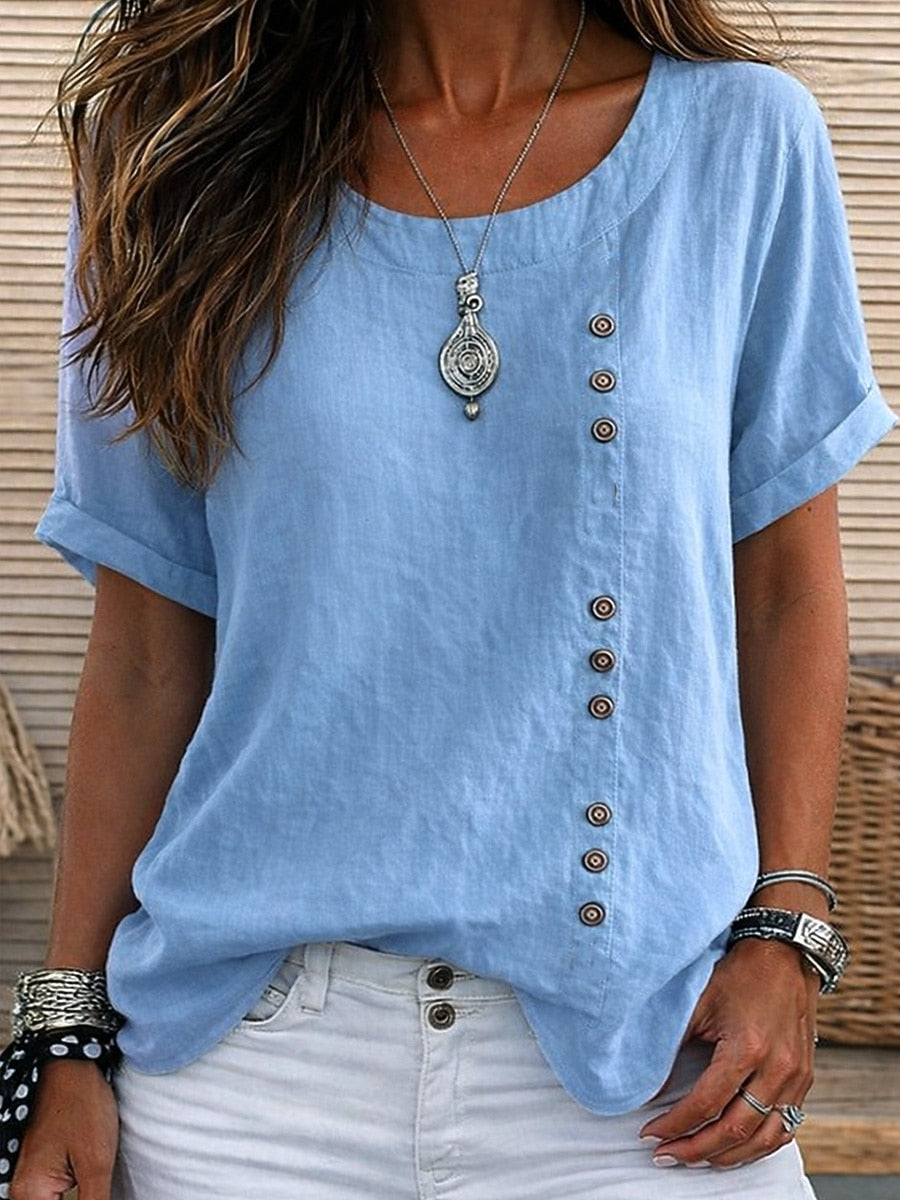 Sidonie - Short Sleeve Button Detail Blouse