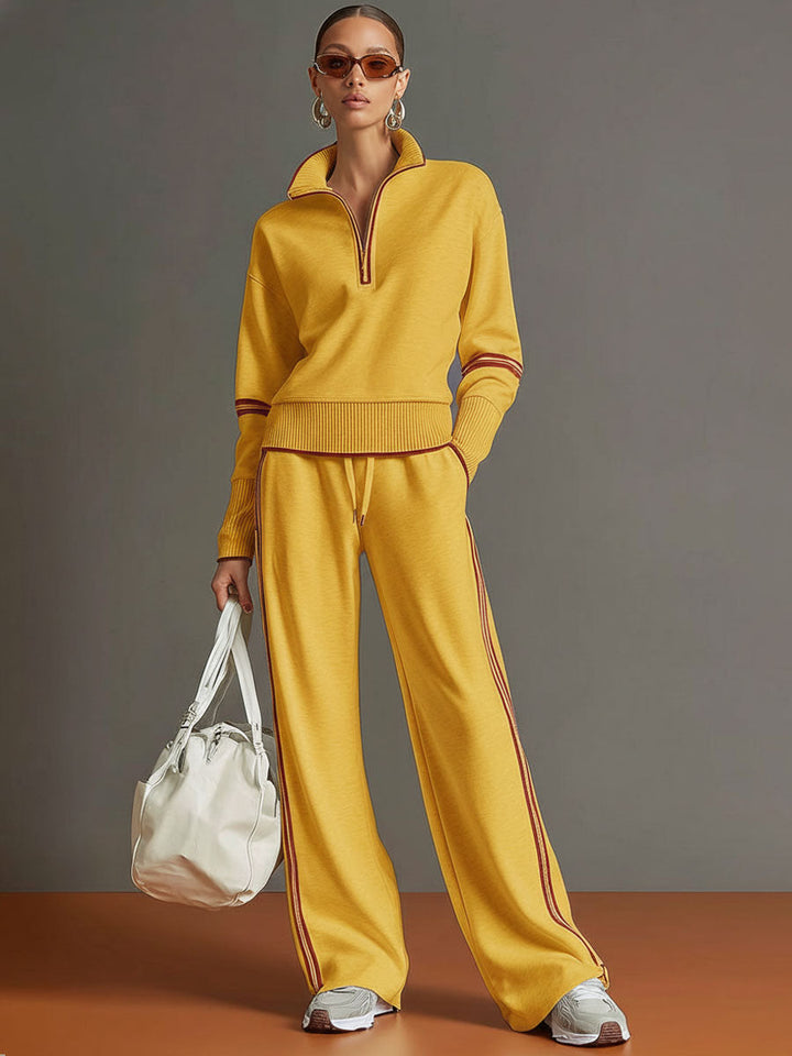 Ovia - Soft-Touch Wide-Leg Two-Piece Set