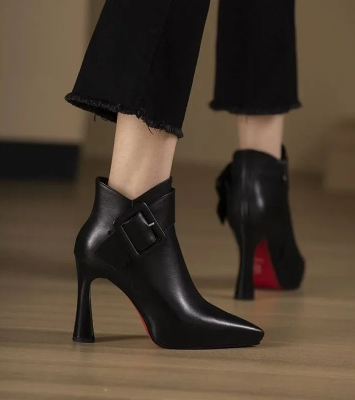 Erina - Sculpted Heeled Ankle Boots