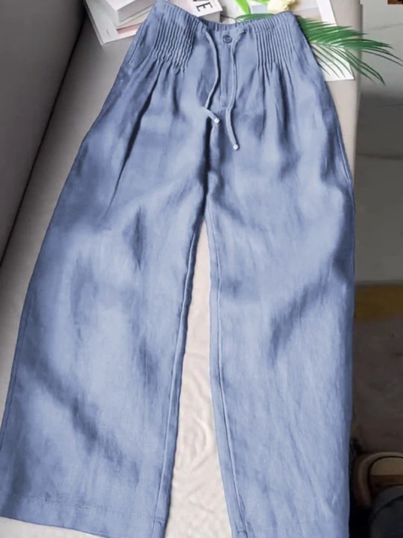 Moriah - Airy Linen Wide-Leg Trousers
