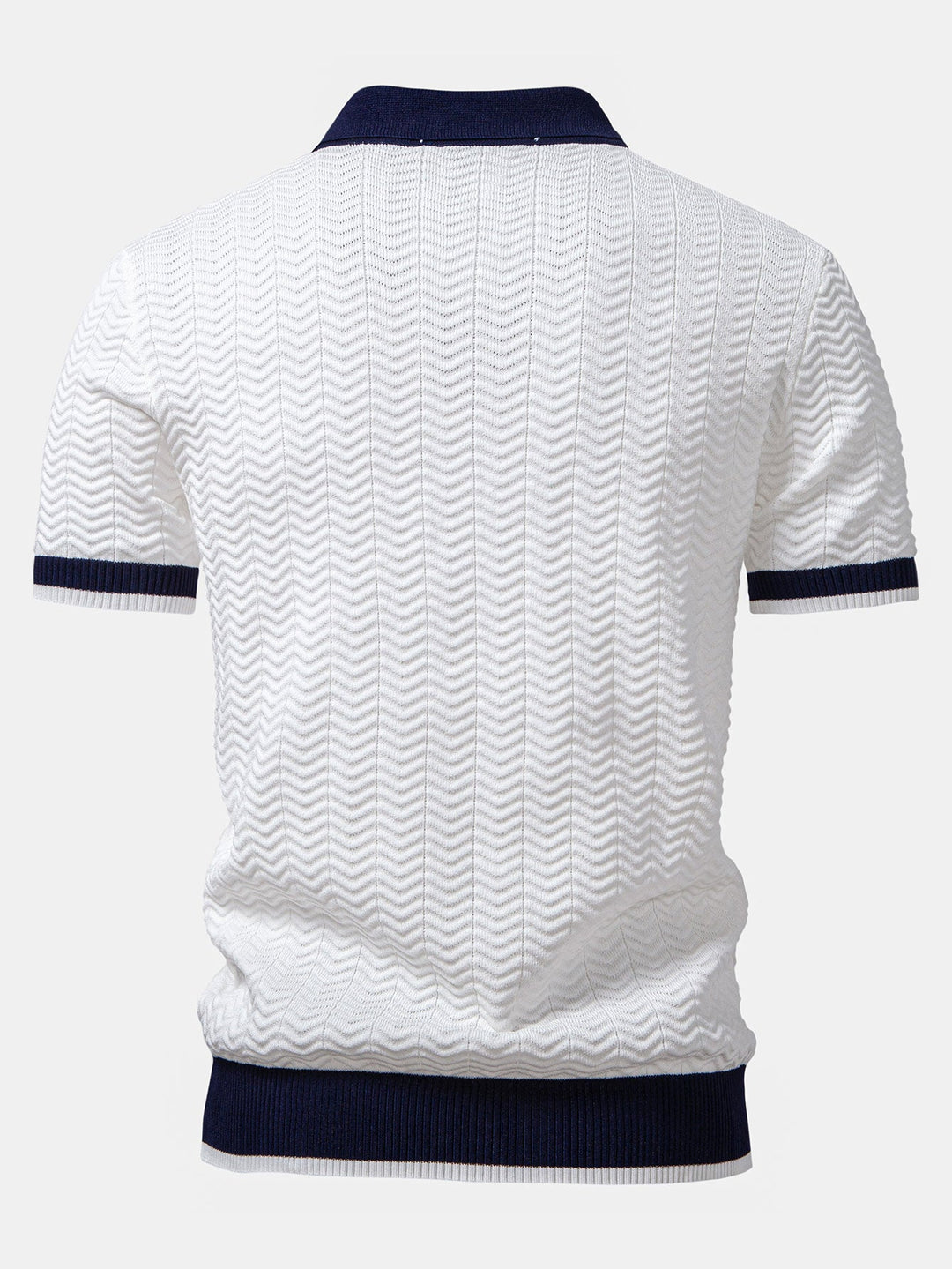Arleno - Textured V-Neck Knit Polo