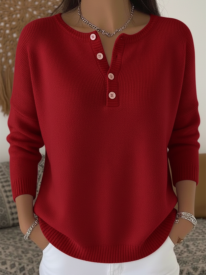 Belen - Soft-Touch Henley Sweatshirt