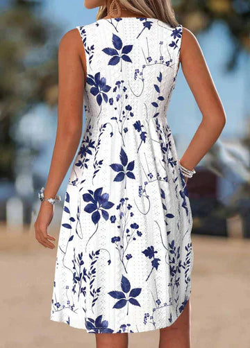 Tilly - Floral Twist Front A Line Dress