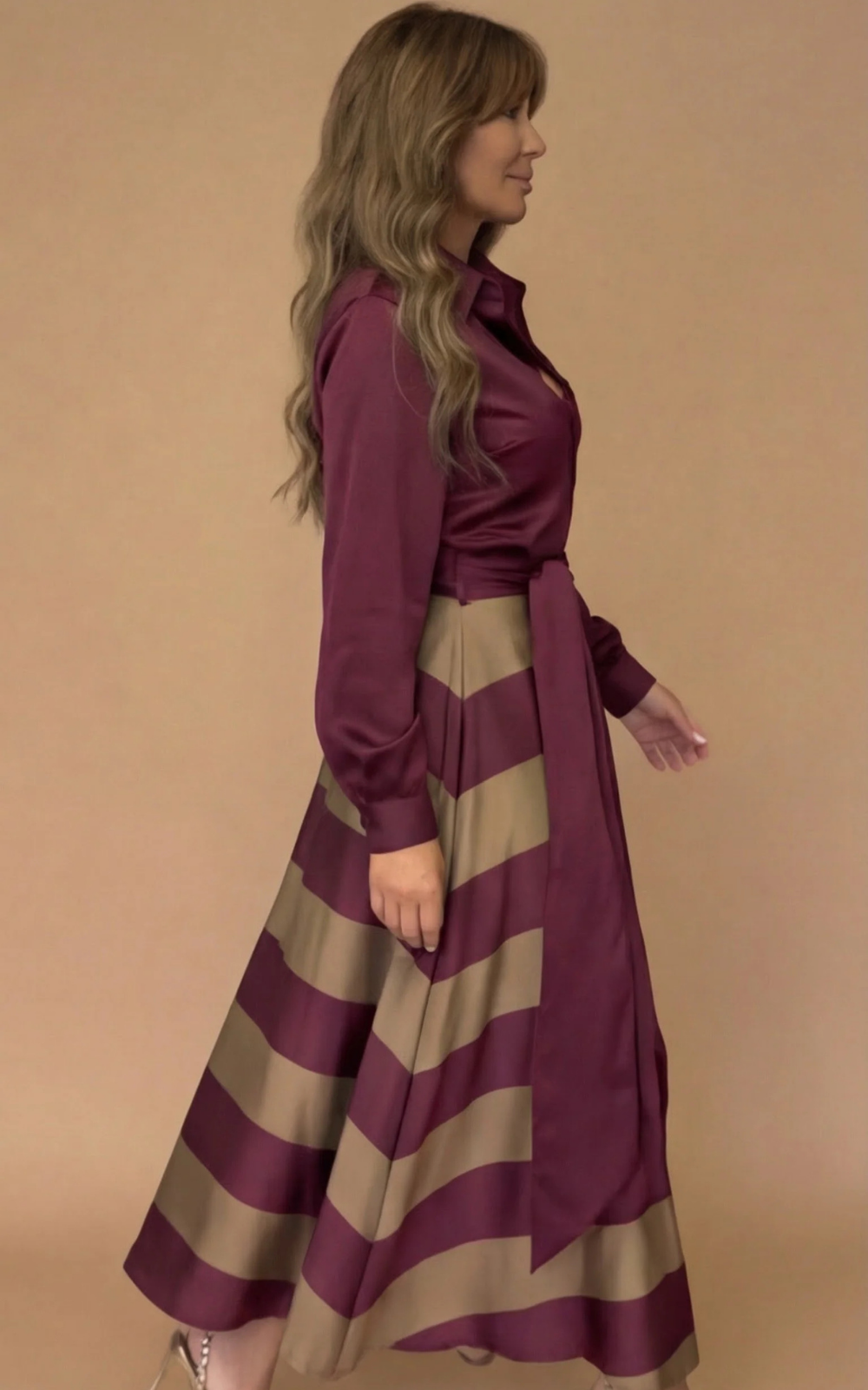 Zivara - Soft-Touch Striped Maxi Dress
