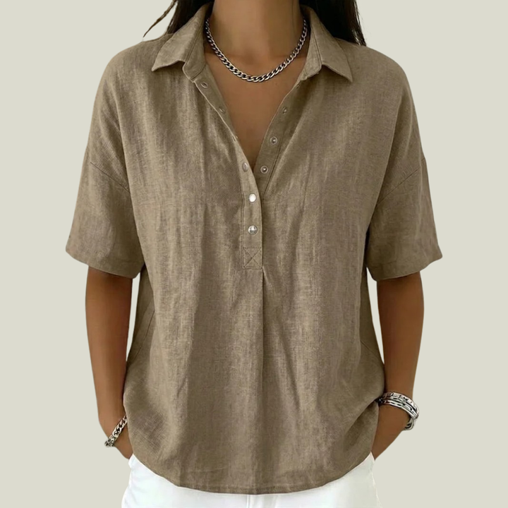 Nina - Soft-Touch Collared Blouse