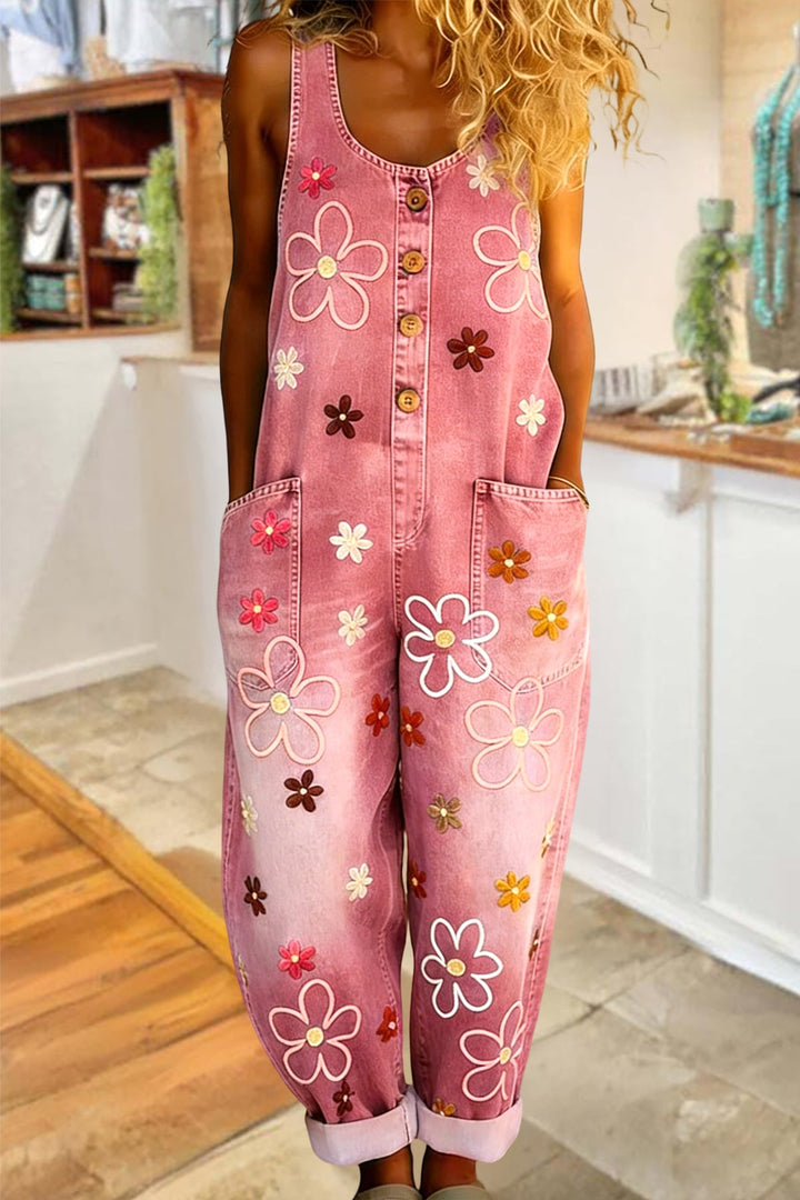 Wenara - Floral Overall Jumpsuit