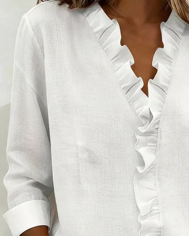 Maeryn - Premium Ruffled V-Neck Blouse