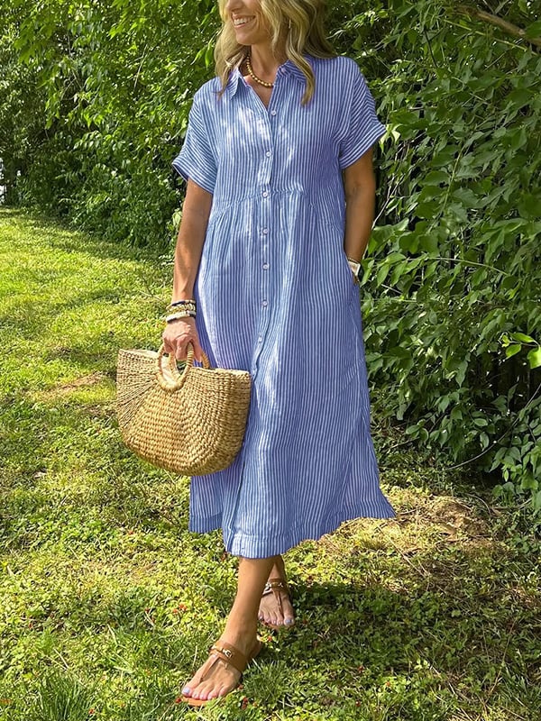 Lumae - Soft-Touch Maxi Shirt Dress
