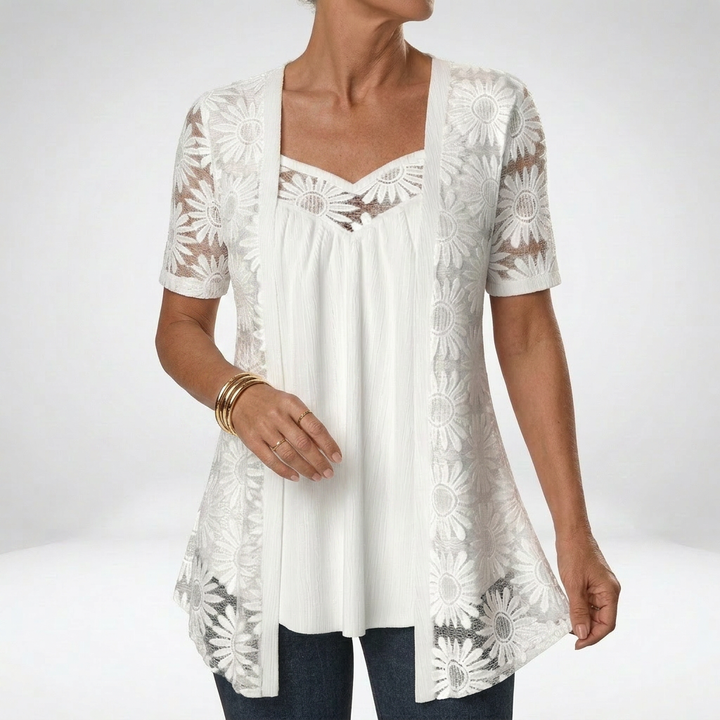Lucette - Elegant Lace-Detail Blouse