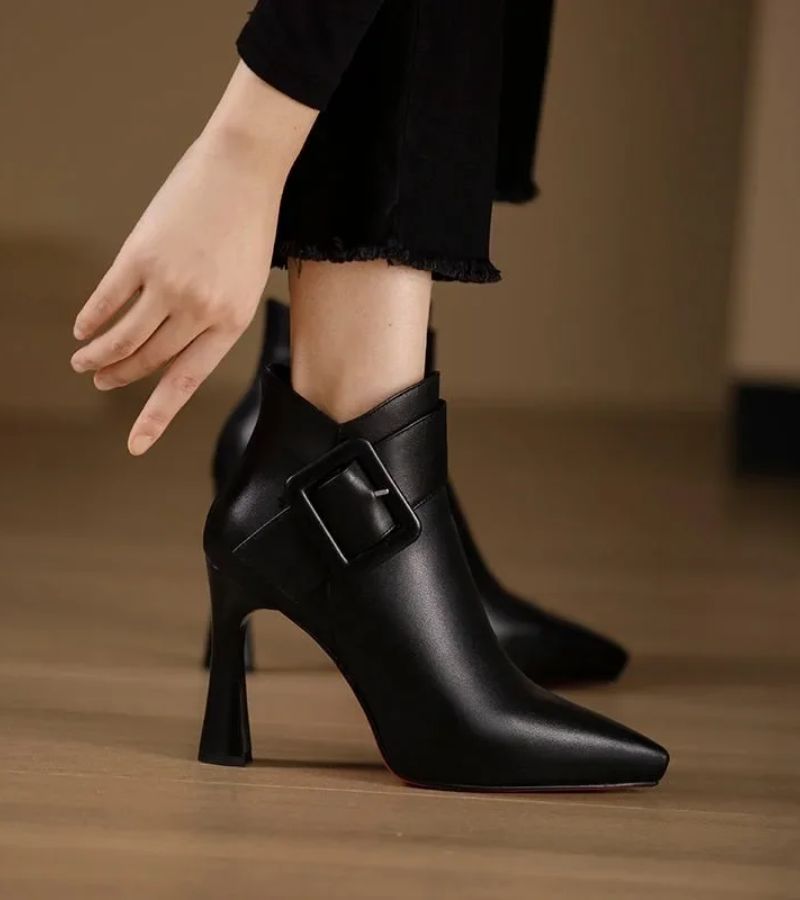 Erina - Sculpted Heeled Ankle Boots