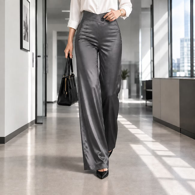 Anouk - Elegant High Waist Wide Leg Trousers