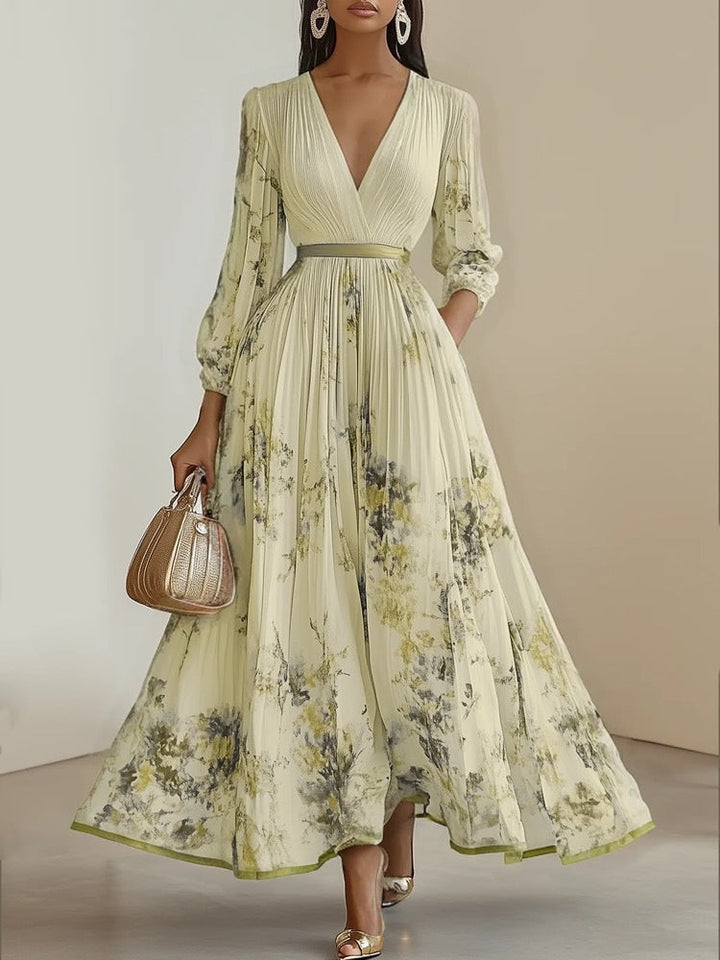 Nadia - Floral Pleated Midi Dress