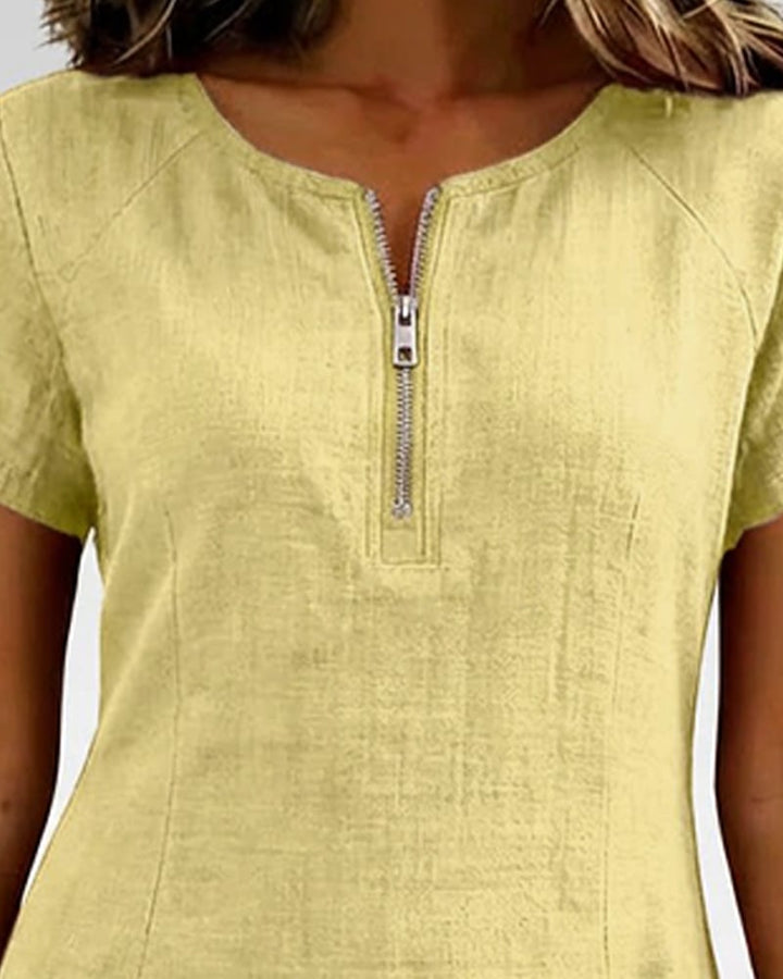 Girella - Breezy Linen A-Line Dress