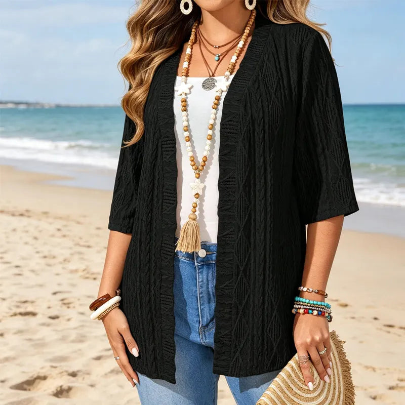 Delienne - Soft-Touch Pointelle Knit Cardigan