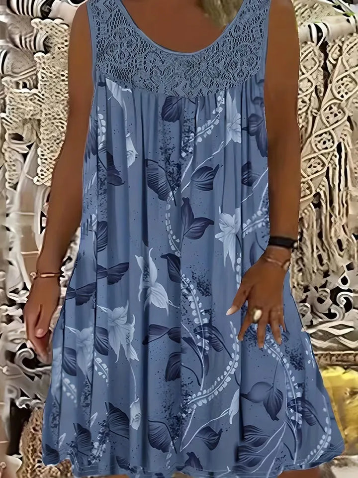 Ariadne - Elegant Floral Print Shift Dress
