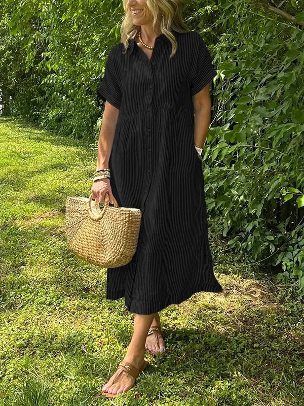 Lumae - Soft-Touch Maxi Shirt Dress