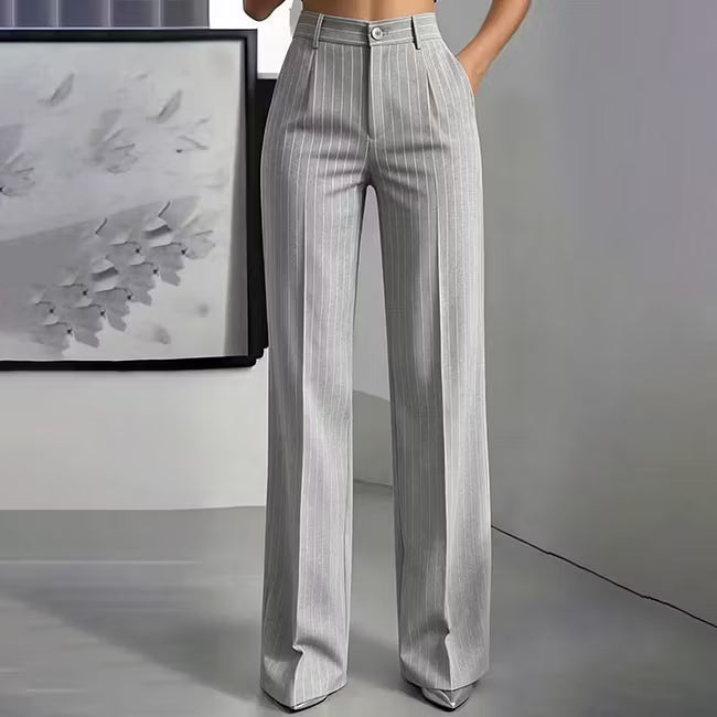 Blyss - Elegant Pinstripe Wide Leg Trousers
