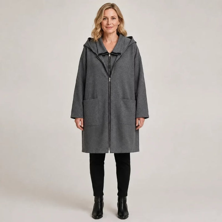 Sigrid - Relaxed Hooded Zip Front Coat
