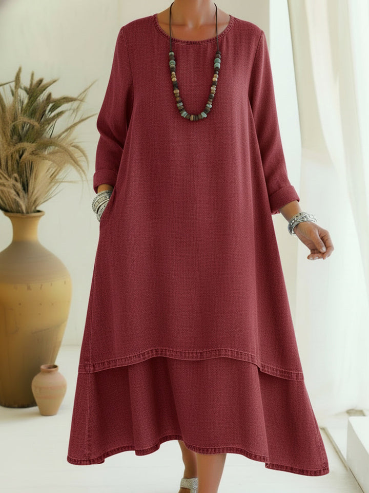Sienna - Soft-Touch Long-Sleeve Midi Dress