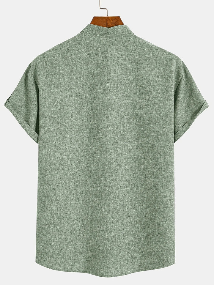 Harlan - Textured High-Collar Shirt