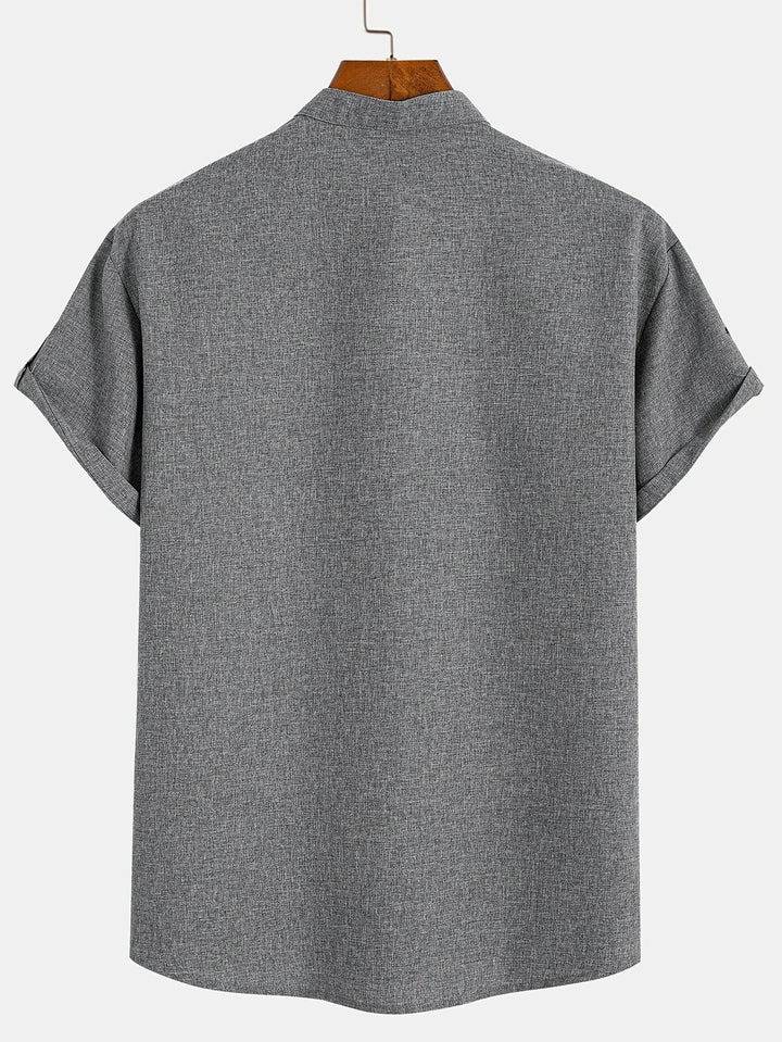 Harlan - Textured High-Collar Shirt