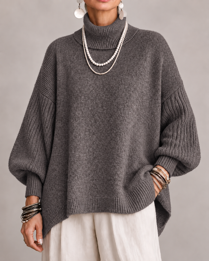 Aislin - Oversized Turtleneck Knit Sweater