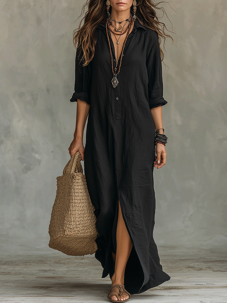 Dena - Premium Linen Maxi Dress