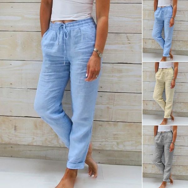 Lorinne - Stretch Linen Trousers